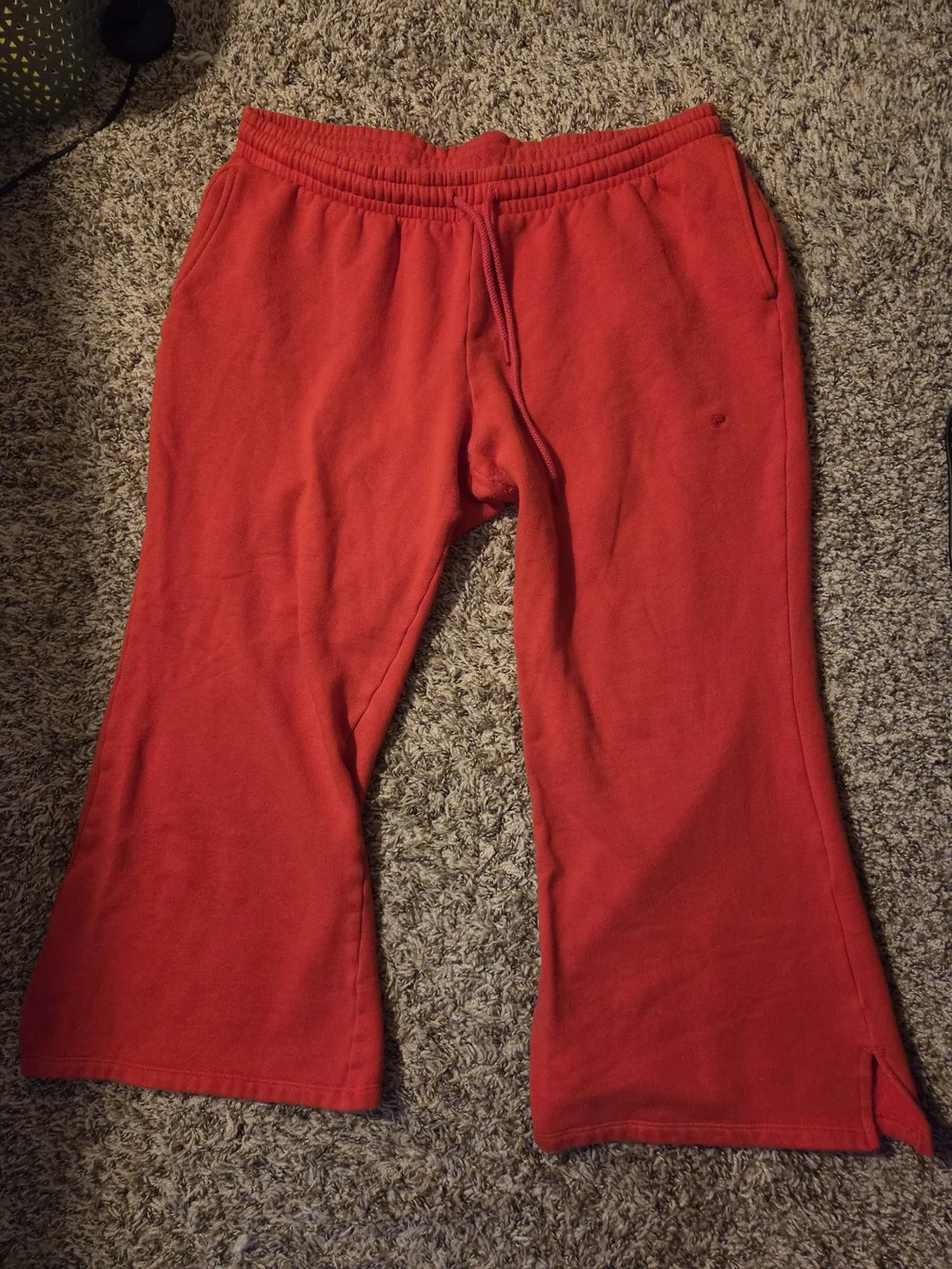 PINK Victoria's Secret Bright Red Set- Hoodie And Sweatpants Size Large Short